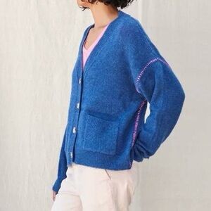 New Sundry Blue Boxy Cardigan Large